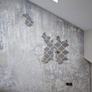 Mural degradado con stencil