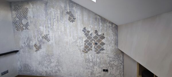 Mural degradado con stencil